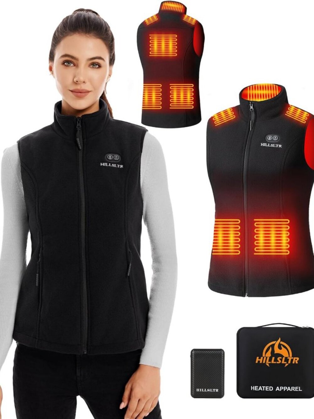 Lightweight Fleece Heated Vest for Women, 7.4V Battery, Electric Warmth, Cozy